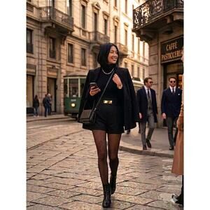 Gisel Milano New Javel Gold Buckle High Waist Shorts 🇮🇹 Sophisticated 40/XS